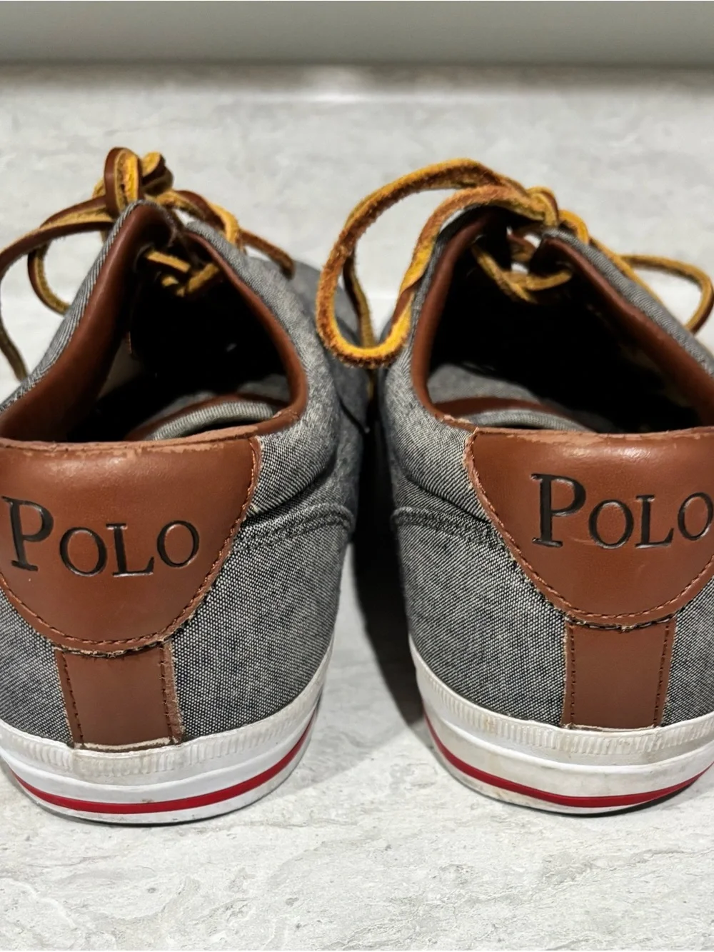 Polo by Ralph Lauren Gray Canvas Lace-Up Sneakers